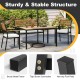 4-piece outdoor dining chair set featuring a sturdy metal frame and natural acacia wood, perfect for patio gatherings.