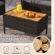 Stylish coffee table with acacia wood tabletop, part of a 4-piece patio wicker sofa set for outdoor relaxation.