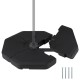 Octagonal patio umbrella weight base set with four durable PE plates, designed for stability in windy conditions.