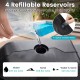 Close-up of the 4-piece patio umbrella weight set with refillable reservoirs for enhanced stability and wind resistance.
