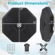 Octagonal patio umbrella weight base plate set, made of durable PE material, designed for stability and easy filling.