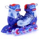 Adjustable blue kids inline skates with light-up wheels, breathable mesh lining, and secure ankle support for fun.