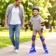 Kids inline skates with light-up wheels, adjustable size, and breathable mesh lining for fun outdoor skating.