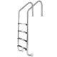 4-step stainless steel swimming pool ladder with anti-skid steps and curved handrails for safety and stability.