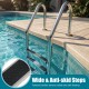 Stainless steel 4-step inground pool ladder with wide anti-skid steps for safe entry and exit from the pool.