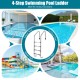 4-step stainless steel swimming pool ladder with anti-skid steps, ideal for indoor and outdoor pools.