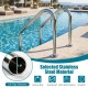 4-step inground pool ladder made of premium stainless steel with anti-skid steps and curved handrails for safety.