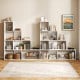 White 4-tier bookshelf featuring 6 cubes, showcasing a geometric design and ample storage for books and decor in a.