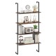 4-tier industrial ladder bookshelf with a coffee finish, featuring a sturdy metal frame for versatile storage and decor.