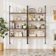 4-tier industrial ladder bookshelf with a metal frame and wooden shelves, ideal for organizing living spaces.