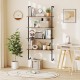 4-tier industrial ladder bookshelf with metal frame, featuring ample storage and a stylish design for versatile room.