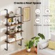 4-tier industrial ladder bookshelf with metal frame, featuring ample storage for books, plants, and decorations in any.