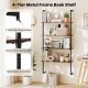 4-tier industrial ladder bookshelf with a sturdy metal frame and wooden shelves, perfect for organizing any room.