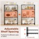 4-tier black metal storage shelving unit with adjustable shelf spacing, ideal for organizing kitchen and garage items.