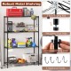 4-tier black metal storage shelving unit with adjustable shelves, V-shaped wire rack, and 1000 lbs capacity for.