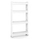 4-tier multifunctional slim storage trolley in white with detachable trays, ideal for kitchen or bathroom organization.
