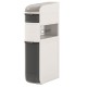 Narrow 4-tier bathroom storage cabinet with drawers, tissue box, and wheels for easy movement in limited spaces.