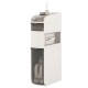 Narrow 4-tier bathroom storage cabinet with drawers, tissue box, and wheels for easy mobility in limited spaces.
