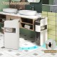 4-tier narrow bathroom storage cabinet with drawers and tissue box, featuring smooth wheels for easy movement and.
