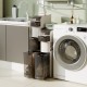 4-tier narrow bathroom storage cabinet with drawers, tissue box, and wheels, ideal for laundry or kitchen organization.