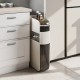 Narrow 4-tier storage cabinet with drawers and tissue box, 7" width, ideal for bathroom or kitchen organization.