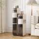 4-tier narrow bathroom storage cabinet with drawers and tissue box, featuring a space-saving design and removable.