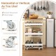 4-tier rolling storage cart with rustic brown finish, featuring open shelves and a convenient push handle for easy.