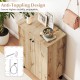 4-tier shoe organizer in natural wood finish with removable shelves and anti-tip design, ideal for entryways and living.