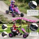 Pink 4-wheel pedal go-kart for kids featuring adjustable seat, dual control modes, and safe handbrake for easy riding.