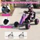 Foot-controlled pink pedal go-kart for kids with adjustable seat, anti-slip foot pedals, and safe handbrake for easy.