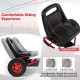 Ergonomic adjustable seat of the red kids ride-on pedal-powered go-kart, designed for comfort and stability.
