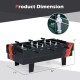 Dimensions of the 4 in 1 Combo Game Table Set, featuring foosball, billiards, table tennis, and hockey, measuring.