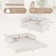 Convertible folding sofa bed in beige with removable armrests, measuring 72" x 36", ideal for lounging or sleeping.