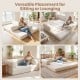 4-in-1 convertible folding sofa bed in beige, featuring removable armrests for versatile lounging or sitting options.
