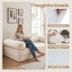 Convertible folding sofa bed in beige with removable armrests and smooth zippers, perfect for lounging or sitting.