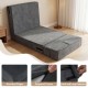 Gray 4-in-1 folding sofa bed with rounded edges, zippered covers, and hook and loop fasteners for versatile living room.