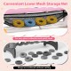 Lower mesh storage net holds colorful rings for the 4-in-1 height adjustable row connect game, ideal for quick resets.