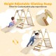 Height adjustable climbing ramp of a 4-in-1 indoor jungle gym for versatile play and secure use.