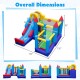 4-in-1 kids bouncer with long slide, large jumping area, and safety features for outdoor fun in the yard or lawn.