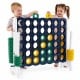 Two children playing with the 4-to-Score giant game set, enhancing motor skills and coordination in a fun outdoor.
