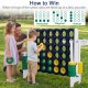 Giant 4-to-Score game set for kids and adults, featuring colorful rings for outdoor fun and skill development.