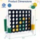 Giant 4-to-Score game set with colorful discs, measuring 41" tall and 45.5" wide, ideal for outdoor family fun.