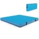 Bi-folding 4ft x 4ft x 4in gymnastic tumbling mat in blue, made of waterproof PU leather, ideal for yoga and stretching.