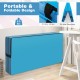Blue 4ft x 4ft x 4in bi-folding gymnastic tumbling mat with handles, featuring waterproof PU leather and portable.