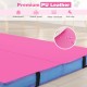 Bi-folding 4ft x 4ft x 4in pink gymnastic tumbling mat with waterproof PU leather, ideal for yoga and stretching.