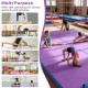 Bi-folding 4ft x 4ft x 4in purple gymnastic tumbling mat with handles, ideal for workouts and safe cushioning.