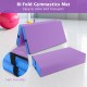 Bi-fold gymnastics mat in purple, 4ft x 4ft x 4in, with handles for easy transport, ideal for yoga and tumbling.