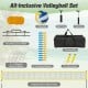 Portable outdoor volleyball net set in yellow with adjustable poles and carrying bag, perfect for outdoor games.