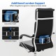 Adjustable lumbar support for ergonomic leather office chair, featuring customizable depth and height for enhanced.
