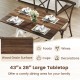 Modern wooden dining table with spacious 43"x28" wood grain surface, ideal for dining and entertaining in any space.